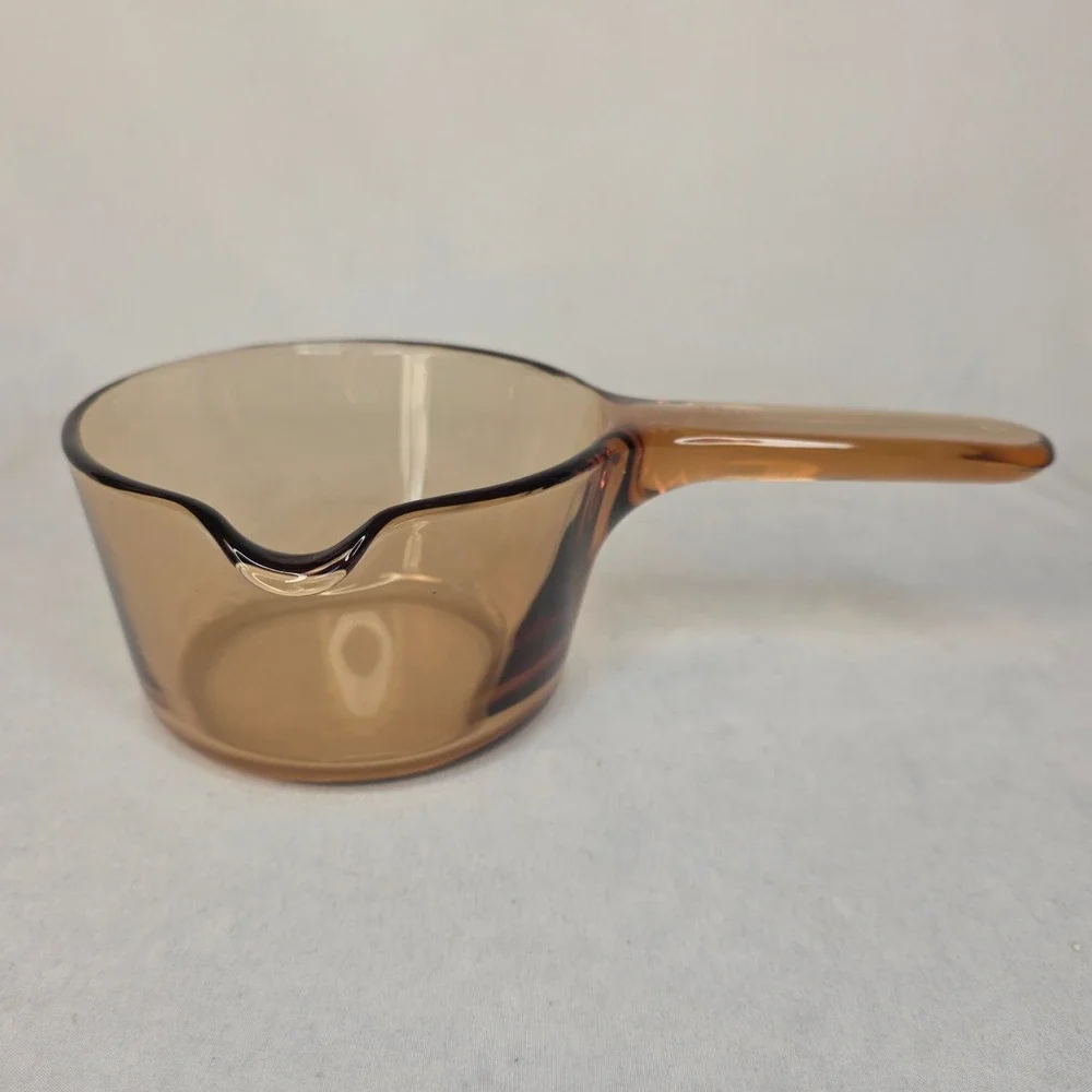 VTG Corning Visions Amber Glass 0.7L Saucepan Pour Spout Made in France